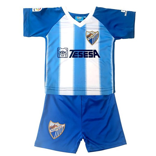 Camiseta Málaga 1ª Niños 2018/19 Azul Blanco